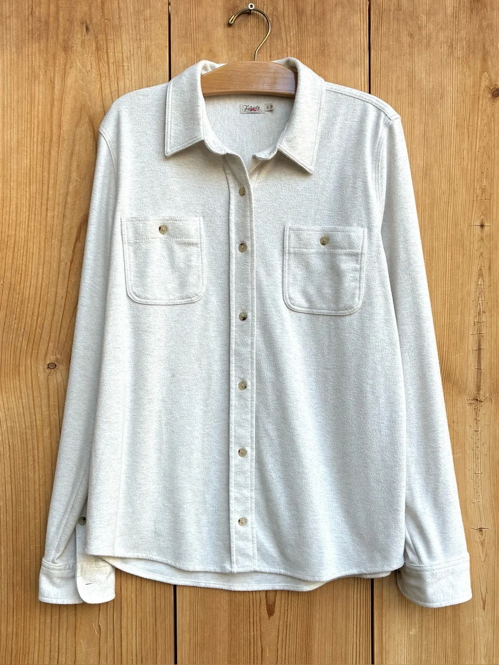 Faherty Legend Off White Sweater Shirt Womens Sz XL
